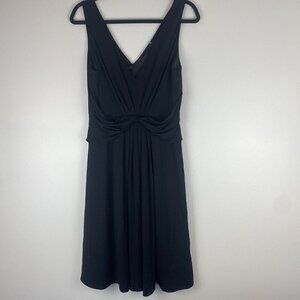Elie Tahari Women's Black Midi Dress Size 10 ? Sleeveless Viscose Blend Pleated